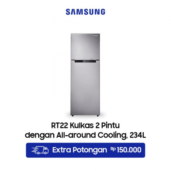 Samsung Kulkas 2 Pintu Kapasitas 234 Liter RT22FARBDSA/SE METAL GRAPHITE