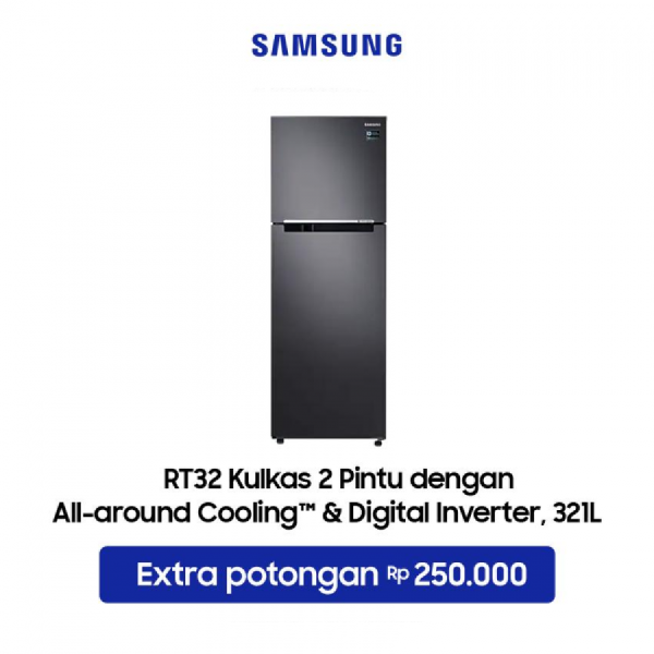 Samsung Kulkas 2 Pintu 321 L RT32K503JB1/SE - Blac...