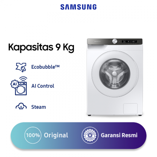 Samsung Mesin Cuci Front Loading 9 Kg dengan Ecobubble™, AI Control, Steam - WW90T504DTT/SE