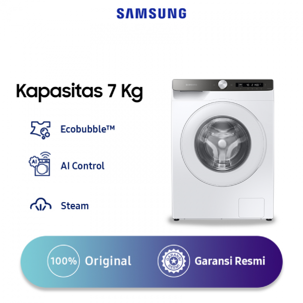 Samsung Mesin Cuci Front Loading 7 Kg dengan Ecobubble™, AI Control, Steam - WW70T504DTT/SE