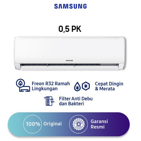 Samsung AC 1/2 PK Standard R32 dengan Fast Cooling AR05TGHQASINSE