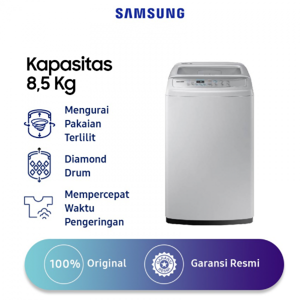 Samsung Mesin Cuci Top Loading dengan Diamond Drum, 8,5 Kg - WA85H4200SG