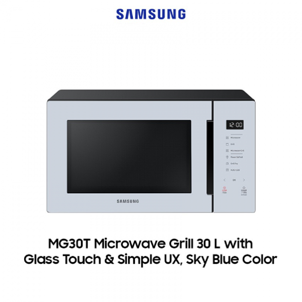 MG30T Microwave Grill 30 L with Glass Touch & Simple UX, Sky Blue Color